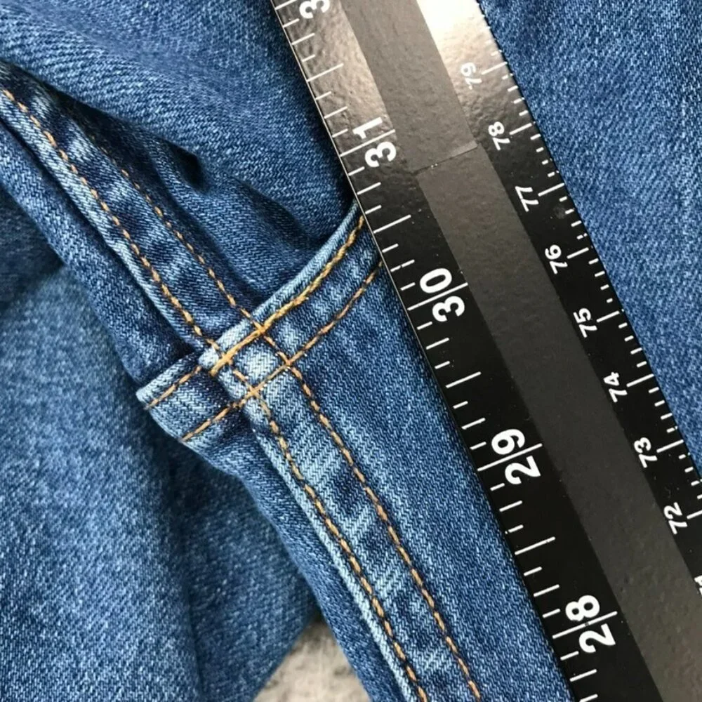 LEVIS 505 Jeans Mens 38x30 Regular Fit Straight Leg‎ Medium Wash Denim *FLAW